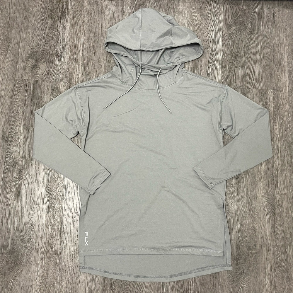 RLX Ralph Lauren Hoodie Mens Small Gray Golf Performance Wicking Fishing Gaiter